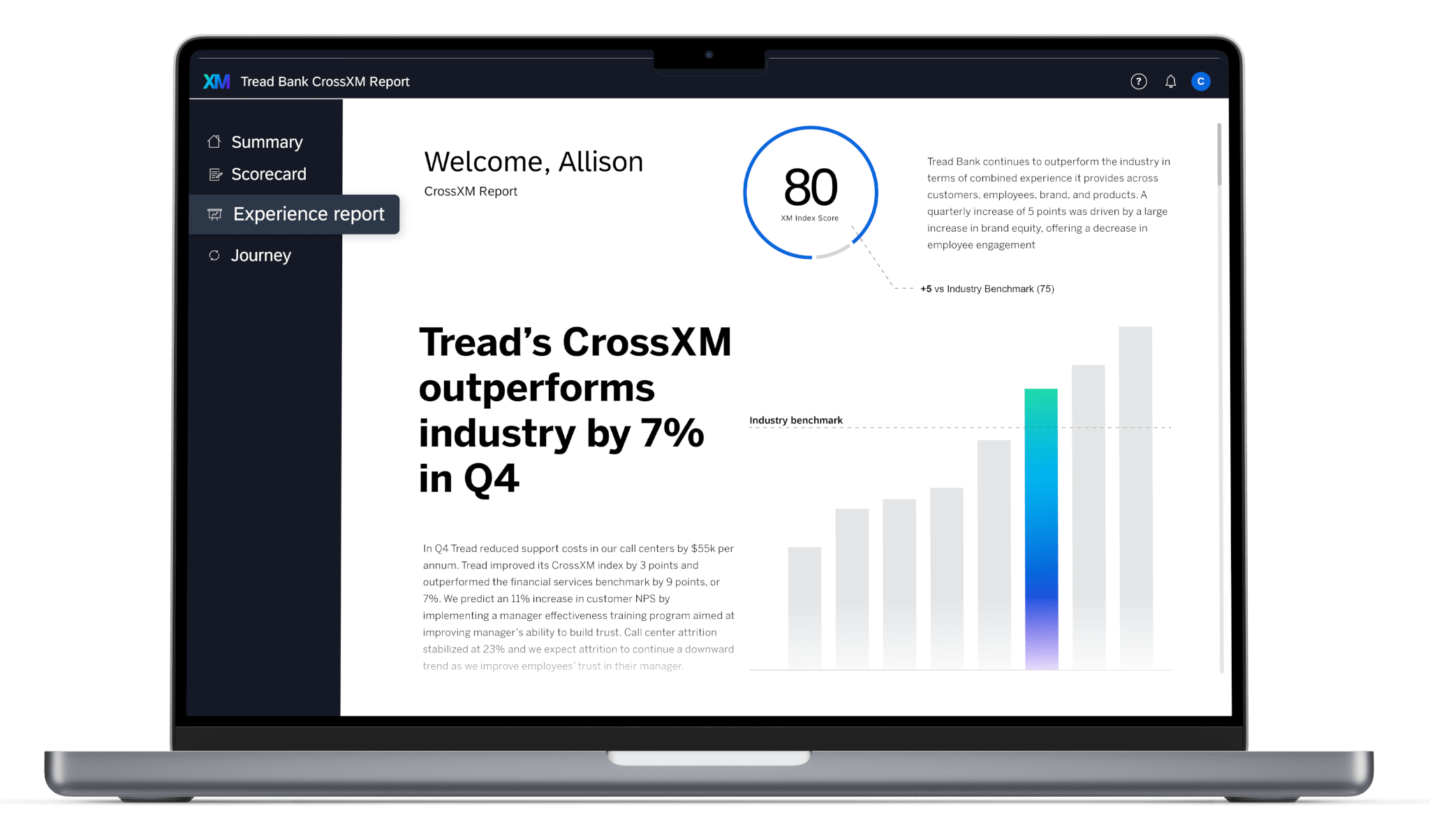 Lap top with qualtrics data report